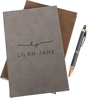 Personal Leather Journal Notebook, 6 Design, 14 Color, Customized Notebooks for Women and Men, Custom Journals to Write in, Diary for women, Personalized Gift for Sister, Girl, Boy, Mom and Dad image
