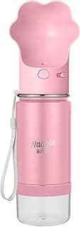 Stainless Steel Dog Travel Water Bottle, Vacuum Insulated Portable Dog Water Dispenser, Drink Cup and Snack Container On The Go, Outdoor Walking, Hiking, Travel (Pink) image