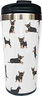 Chihuahua Dog Travel Coffee Mug for Men Women, Puppy Stainless Steel Thermal Insulated Tumbler Cup with Filp Lid, Birthday Christmas Gift for Dad Mom Friend Sister Dog Lover, 13 Oz image