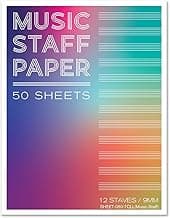 BookFactory Music Staff Loose Leaf Sheets/Composition Manuscript Paper/Blank Sheet Music Loose Leaf Sheet - 50 Pages, 8.5" x 11", (SHEET-050-7CLL(Music-Staff)) image