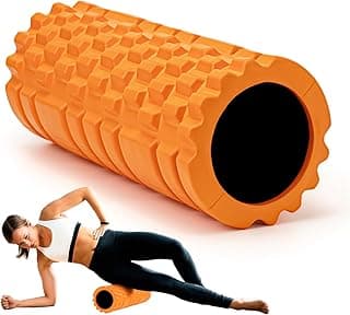 Foam Roller High Density 13" Patented Exercise Roller for Deep Tissue Muscle Massage, Muscle Massage and Myofascial Trigger Point Release, Relieves Muscle Pain, Improves Mobility (Orange) image