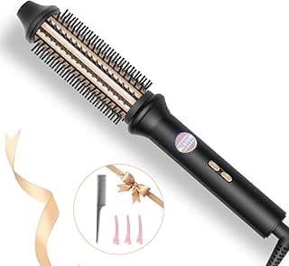 Thermal Brush Ionic Heated Round Brush for Blowout Look, Avvnee Hot Hair Curling Iron Brush with 10 Temp Settings, 30s Fast Heated, Thermal Round Brush for All Hair Types image