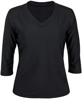 V-Neck Sun and Swim Shirt for Women with UPF 50+ Sun Protection – Rashguard, Modest Swim Top, Swim Tees