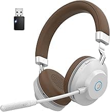 Wireless Headset, Bluetooth Headset with Microphone, (ANC) Active Noise Cancelling, 45 Hrs Working Time Wireless Headset with Mic Mute for Work from Home/Call Center/PC/Laptop/Computer/Zoom image
