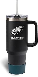 The Memory Company Officially Licensed NFL Game Day Tumbler - 40oz Stainless Steel Double-Wall Insulated Team Color Bling Cup with Team Logo, NFL Licensed Sports Travel Mug with Lid & Straw
