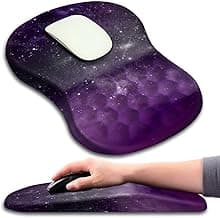 Mouse Pad Wrist Support, Ergonomic Mouse Pad with Massage Dot, Comfortable Computer Mouse Pad for Laptop, Wrist Rest Pain Relief Mousepad with Non-Slip PU Base for Office & Home, 12 x 8 in image