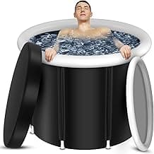 Ice Bath Tub, XL Large Cold Plunge Tub for Cold Water Therapy Recovery, 110 Gal Portable Ice Bathtub Athletes Adult at Home Outdoor, Foldable Inflatable tub with Cover and Lid image
