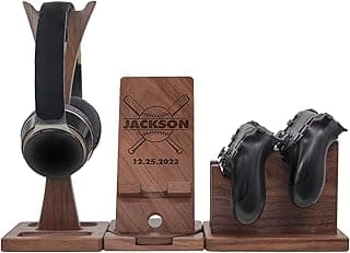 Personalized Baseball Game Gift for Men Teenage Boy - Unique Adjustable Controller Organizer to Keep All Gaming Accessories Organized for Baseball Fans Player Team on Birthday Christmas Anniversary image