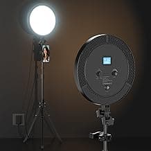12" Ring Light with 62" Tripod Stand, Professional Big Ring Light with Phone Holder and Remote, Full Screen Lighting for Makeup, Live Stream, YouTube, Video Recording, Photography image