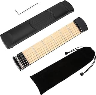 Small Guitar New Portable 6 Fret Pocket Guitar Left Hand Compact Guitar Finger Trainer Portable Guitar Practice Tool for Beginner Guitarist Practice Training image
