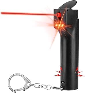 3-in-1 Personal Safety Alarm with Pepper Spray Function for Women Self Defence, Defense Key Chain, Gel Canister Refillable, Extra Loud Siren, Strobe Lights, Travel Emergency Safe Protection Keychain image