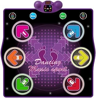 Dance Carpet Toys for Adults and Kids, Electronic Dance Carpet with Lighted 6 Keys Connectable to Cell Phone, Musical Dance Toys with 6 Game Modes, Birthday Gift for Girls.