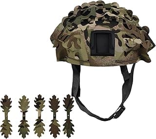 LOOGU Tactical Helmet Cover, Breathable Mesh Camo Camouflage Helmet Cover Great for Tactical Military Gear Combat Fast Helmet (Helmet Not Included) image