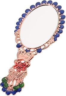 AVFORA Retro Vanity Mirror Vintage Hand Mirror Portable Vanity Mirror Vintage Makeup Mirror Metal Makeup Mirror Compact Cosmetic Mirror Travel Mirror Small Hand Mirror Retro Hand Mirror Mirror image