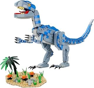 Dinosaur Building Block Set, Velociraptor Building Toy Set, 649 Pcs Dinosaur Park World Model Construction, Educational Blocks Toys for Boys and Girls image