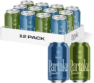 Partake Brewing Craft Non-Alcoholic Beer, IPA & Pale Variety Pack 12 Pack x 12 Fl Oz Cans - Low-Calorie, Low-Carb, Award-Winning, Natural Ingredients - Great Tasting Beer Without the Empty Calories image