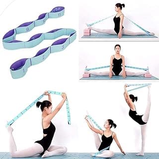 Stretch Straps, Elastic Stretching Strap with Adjustable 11 Loops, Fitness Leg Stretch Band Equipment Flexibility Trainer Resistance Stretch Assist Belt, for Physical Therapy, Pilates, Yoga, Ballet image