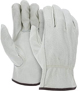 ATERET 12 Pairs Heavy Duty Durable Cowhide Leather Work Gloves I Driver Gloves for Truck Driving, Warehouse, Gardening image