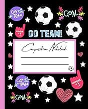 Girls Soccer Composition Notebook: Soccer Composition Notebook, 200 Page Soccer Theme Journal, Soccer Composition Notebook For Kids, Soccer Theme Composition Notebook image