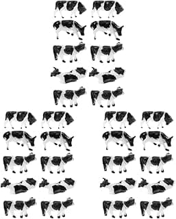 Toyvian 30 Pcs Mini Cow Animal Figure Feng Shui Ox Farm Barn Animals Playset Cow Model Toys Mini Animal Figurine Abs Child Potted Plant Decor