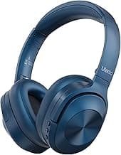Active Noise Cancelling Headphones,Wireless Noise Cancelling Headphone, Microphone 40 Hours Playtime Wireless Bluetooth Headphones 3D Low Bass Tone Fast Charge for Cellphone/Work/Gym/Travel (Blue)