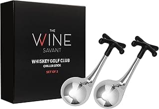 Golf Stick Shaped Stainless Steel Whiskey Stones, Whiskey Rocks, Great for Entertaining Guests, 2 Stones Rocks Cubes for Whiskey, Bourbon Vodka, Scotch, Metal Chillers Golf Gifts for Dad image