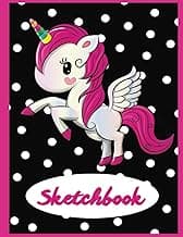 Sketchbook: Pink Unicorn Large Sketchbook/Notebook:120 Pages 8.5"x11" With Blank Paper for Girls To Drawing, Doodling, Sketching ... (Unicorn Sketchbook for girls) image