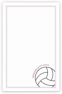 Personalized Volleyball Notepad, Custom Volleyball Stationary Paper and Envelopes Set, Kids Volleyball Notepad Set, Girls Volleyball Gift Idea, Size 5.5in x 8.5in, 50 Sheets image