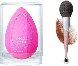 beautyblender bundle with Original Pink Makeup Sponge and BIG BOSS Makeup Brush with Cooling Roller, for Foundations, Blush, Bronzer image