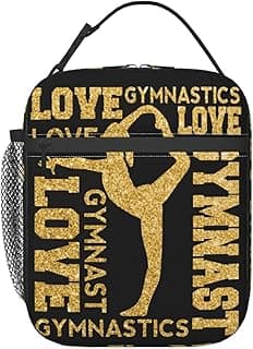 Love Gymnastics Gymnast Lunch Bag Insulated Water-Resistant Tote Bag Reusable Lunch Box For Picnic Travel image
