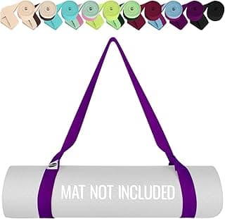 TECEUM Yoga Mat Strap – Black & 30+ Colors – Adjustable Mat Holder Sling Carrier for All Mats [Mat Not Included] image