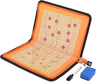 rockible Coaching Board Tactic Board with Marker Pen Portable Strategy Board Coach Marker Whiteboard for Hockey Volleyball Training image
