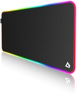 EASEMO Gaming Mouse Pad, RGB Mouse Mat, XXL Large (35.4 x 15.75 x 0.16 in) with 7 LED Colors 11 Lighting Modes, and Waterproof Fabric Surface, Non-Slip Rubber Base for PC Laptop Keyboard image