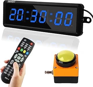 Fitness Timer with Stopwatch Button, Suitable for School/exam/Home Exercise/Gym/Gym SMAHEAT Electronic Fitness Timer (1.5 inch six-bit All-Blue) image