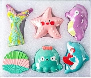 Bath Bombs for Kids Natural Gentle Kids Bath Bombs,Bubble Bath Kids,Adult Bath Salt Set Box for Gift Household (Color : 150G*6, Size : B) image