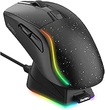 DAREU A950 Wireless Gaming Mouse with RGB Charging Dock,88g Lightweight Programmable Tri-Mode Wireless Mouse Gaming, Up to 12K DPI,1000Hz,120Hrs Playtime with RGB Backlit, Great for PC, Mac