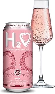 H2o (Complex Flavor) R12– California Rose Wine Infused Refreshment, 0.0% Non-Alcoholic, Jam-packed with flavor plus Hydrating Minerals (Larger 1.5X size), (Sparkling Rose, Pack of 12-12 Fl oz) image