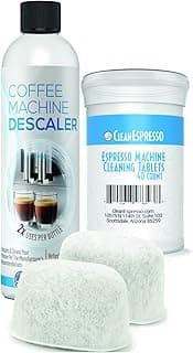 CleanEspresso Breville Compatible Espresso Cleaning Kit - 40 Cleaning Tablets + 2 Espresso Machine Water Filters + 2-Use Descaler - Espresso Machine Maintenance Kit for Breville