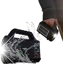 GREATNICE, Solar-Powered Bluetooth Speaker with Dynamic LED Lights, IPX5 Waterproof, Immersive Sound, 20-Hour Battery Life, Power Bank Function, Compact Handle, and Bluetooth for Outdoor Adventures. image