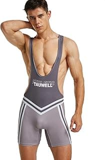SEOBEAN TAUWELL Mens Sexy Fitness Wrestling Leotard Singlet Bodysuit 9704 image