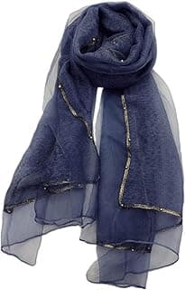 High-end Fashion Beaded Solid Color Silk-Blend Scarf Women Winter Silk Scarf Dress Shawl image