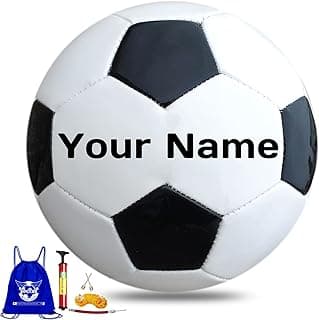 Personalized Soccer Ball, Customized Traditional Soccer Ball Gift with Name, Text for Teens Youth Men Women (with Pump) image