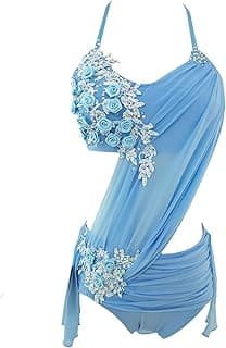 Blue Lyrical Dance Costume Elegant and Comfortable for Performance Women's Dancewear Apparel image