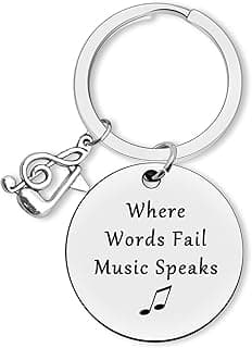 Music Keychain Music Gifts for Music Lovers Musicians Jewelry Inspirational Gifts for Music Student Teacher Team Music Note Jewelry Encouragement Gifts for Guitar Piano Player Christmas Birthday Gifts image