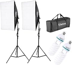 Photography Softbox Lighting Kit, YouTube Starter Kit, Photo Equipment Soft Studio Light with Light Stands and Convenient Carry Bag (with 2 softbox Light) image