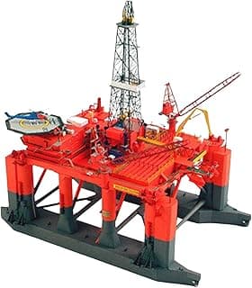 3D 1:400 Semi Submersible Oil Rig Paper Crafts DIY Kit Made of Reinforced Paperboard Recycled Paper Arts Finished Size 27x16.8cm image