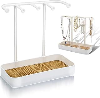 Jewelry Stand, Jewelry Organizer, Jewelry Display Holder for Necklace, Bracelets, Earrings, Ring, Keys, Watches (White) image