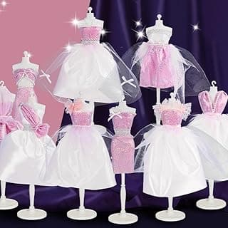 Fashion Designer Kit for Girls,Creativity DIY Arts & Crafts Design with Mannequins,Doll Clothes Sewing Kit, Learning Toys Doll Clothes Making Sewing Tools for Kids Ages 6-12+ Present