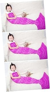 NOLITOY 3pcs Mermaid Tails for Kids Blanket for Kids Mermaid Blanket Mermaid Tail Blanket Child Fish Scales image