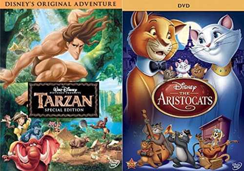 Classic Disney Animated Features DVD Bundle - Tarzan (Special Edition) & The Aristocats 2-Movie Animal Collection Double Feature